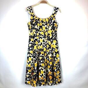 Vintage London Times Women's Floral Fit & Flare Cotton Sundress Sz 4